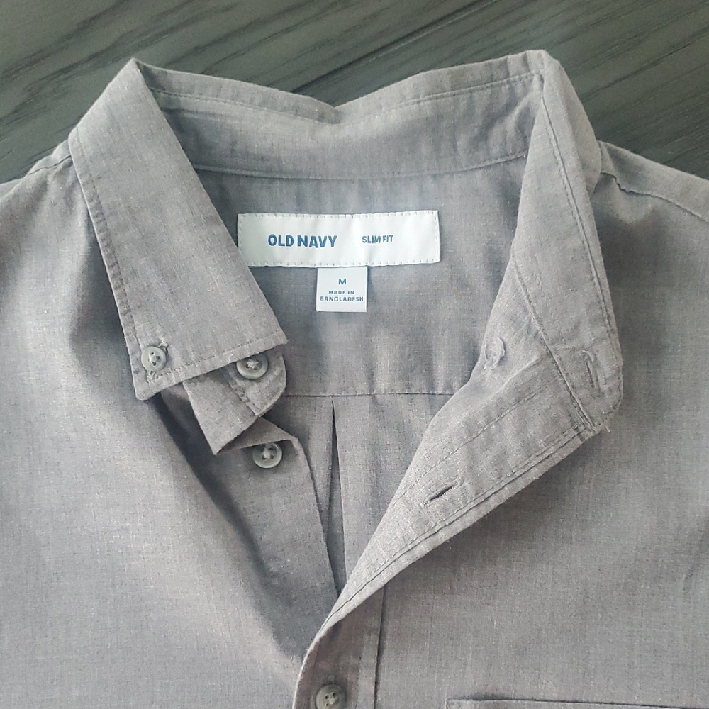 Old Navy Gray Slim Fit Shirt